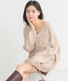 earth music&ecology チュールフリルカーディガン