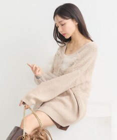 earth music&ecology チュールフリルカーディガン