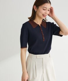 Green Parks 配色ニットポロ