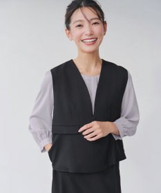 Tiaclasse 【洗える】アシンメトリードレープブラウス