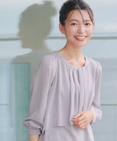 Tiaclasse 【洗える】アシンメトリードレープブラウス