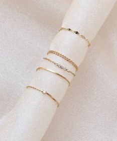 Phoebe 【K10】カットボールチェーンリング　ゴールド 3号/7号/11号/13号/BOXつき