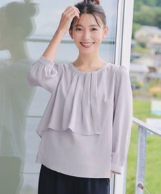 Tiaclasse 【洗える】アシンメトリードレープブラウス