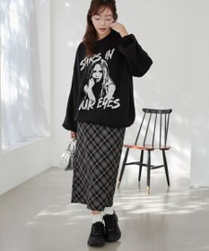 WEGO グラフィックBIGニットプルオーバー