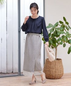 Tiaclasse 【洗える】アシンメトリードレープブラウス