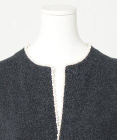23区 L 【R(アール)】ウールカシミヤ パールトリム カーディガン