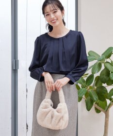 Tiaclasse 【洗える】アシンメトリードレープブラウス