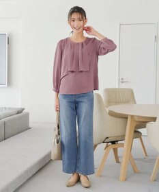 Tiaclasse 【洗える】アシンメトリードレープブラウス