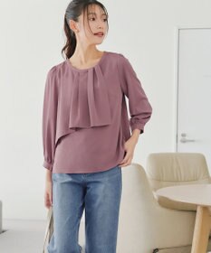 Tiaclasse 【洗える】アシンメトリードレープブラウス