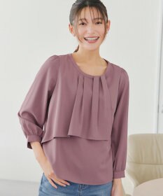 Tiaclasse 【洗える】アシンメトリードレープブラウス