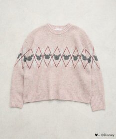 Green Parks ミッキー＆フレンズ／アーガイル柄ニット