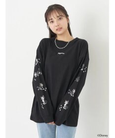 earth music&ecology Ｄｉｓｎｅｙ／袖プリントフィガロロンＴ