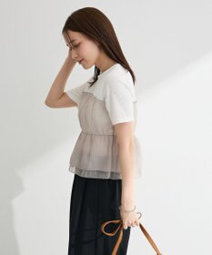 Green Parks オーガンジービスチェドッキング半袖プルオーハ