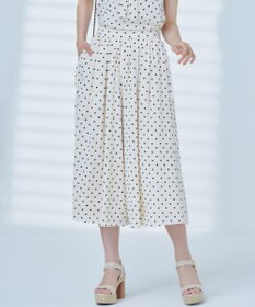 組曲 L 【WEB限定】ドットプリントデシン フリルパンツ