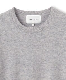 BEIGE， 【WEB限定・洗える】ALSACE / パール釦クルーネックウールニット