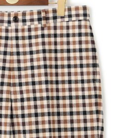 J.PRESS MEN カシミヤタッチワイド イージーチェックパンツ