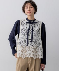 23区 【先行予約】エンブロイダリーレース ニットベスト