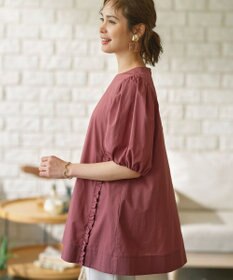 組曲 コットンローン ボリュームスリーブブラウス