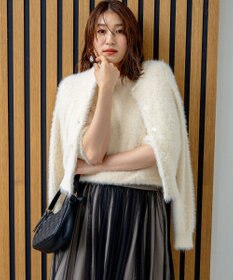 組曲 ナイロンファー カーディガン