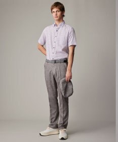 JOSEPH ABBOUD 【ビジネスシーンに最適・サステイナブル】ソアロンンシャンブレープリント 半袖 シャツ