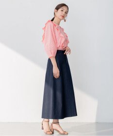 組曲 【WEB限定色あり】レースコンビシャーティング ブラウス