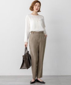 23区 L 【洗える/セットアップ対応】ウールライクカルゼ テーパード パンツ