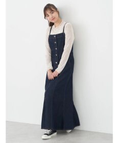 earth music&ecology ボタンキャミデニムワンピース