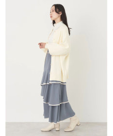 earth music&ecology パイピングフリルティアードスカート