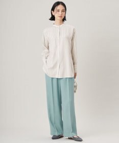 自由区 【カタログ掲載・ご好評につき新色追加・セットアップ対応】リネンライクシンセティックワイドストレート パンツ