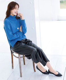 Tiaclasse L 【洗える】もっちり柔らかいリブタートルプルオーバーニット