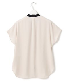 23区 【洗える】バックサテンアムンゼン パールボタン ブラウス