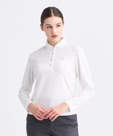 23区GOLF 【WOMEN】モノグラムジャガード長袖ポロシャツ