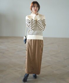 ANY SIS 【WEB・一部店舗限定】サテンカーゴ スカート