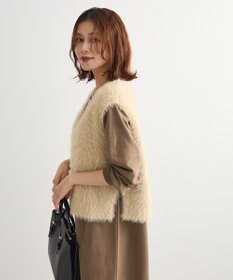 Green Parks ＳＥＴ２点ラメフェザーベスト＋ミニ裏毛ワンピース