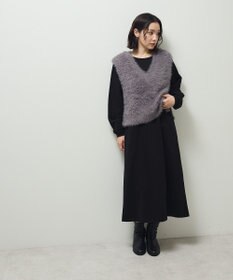 Green Parks ＳＥＴ２点ラメフェザーベスト＋ミニ裏毛ワンピース