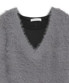 Green Parks ＳＥＴ２点ラメフェザーベスト＋ミニ裏毛ワンピース