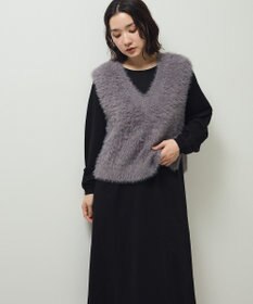 Green Parks ＳＥＴ２点ラメフェザーベスト＋ミニ裏毛ワンピース