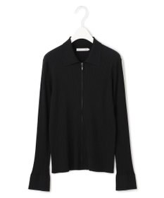 ICB 【洗える】シルクヴィスコースハイゲージ ジップアップカーディガン