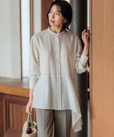 23区 【好評につき新色追加/洗える】イレギュラーヘム シアー ブラウス