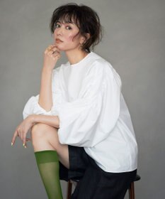 NAVE 【Nave・洗える】タイプライタークロス ギャザーブラウス