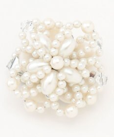 ANY SIS パール調フラワー ブローチ