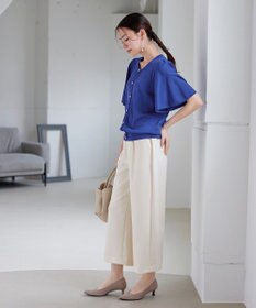 Tiaclasse L 【新色追加・洗える】センタープレスワイドパンツ