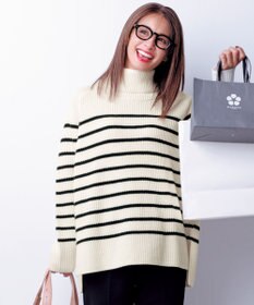 UNFILO あぜ編みオフタートルニット