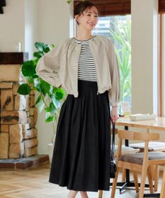 Tiaclasse 【軽撥水・汚れ防止】ランダムタックロングスカート