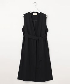 自由区 【接触冷感・速乾・UVカット・撥水・防シワ】リネンライクツイル ロングジレ