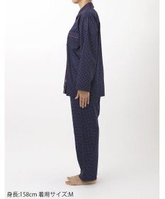 ワコール／睡眠科学 パジャマ 長袖 長ズボン 綿100%(本体) サテン生地 光沢感 なめらかな肌ざわり 上下セット 前開き YDX536 睡眠科学／ワコール