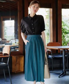 Tiaclasse 【軽撥水・汚れ防止】ランダムタックロングスカート