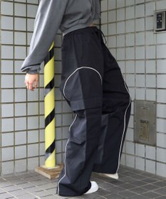 WEGO 【ユニセックス着用ITEM/ウエストゴム】イージーパイピングカーゴパンツ