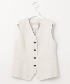 23区 S 【セットアップ対応/洗える】コットンリネン オックスストレッチ ジレ