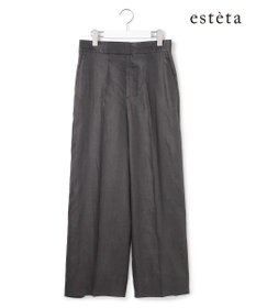 23区 【エステータ】チンツリネン ストレート ワイドパンツ